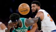 Neemias Queta em ação frente aos New York Knicks