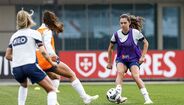 Andreia Faria no treino da Seleção feminina