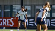 Andreia Faria no treino da Seleção feminina