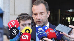 Frederico Varandas à saída da reunião com a ministra da Cultura e do Desporto