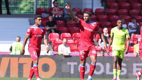 Momento do jogo entre Gil Vicente e AVS
