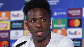 Vinícius Júnior na conferência de antevisão ao Real Madrid-Bayern
