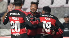 Bruno Henrique celebra vitória do Flamengo frente aos peruanos do Cusco na Libertadores