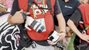 Até Messi por vezes tem a pontaria desafinada... e quem pagou foi a lente do fotógrafo