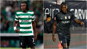 A evolução física de Geovany Quenda: antes da lesão (à esquerda); no regresso aos relvados (à direita)