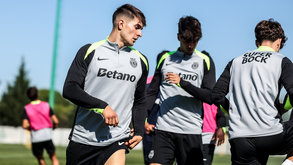 Fresneda durante o treino do Sporting
