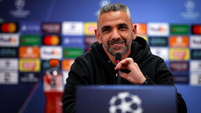 Rui Borges em mais uma conferência de imprensa do Sporting