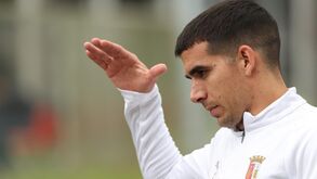 Víctor Gómez no treino desta quarta-feira