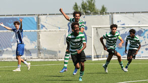 Os jogadores do Sporting a celebrar 