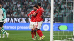 Rafa, jogador do Benfica, festeja golo contra o Sporting