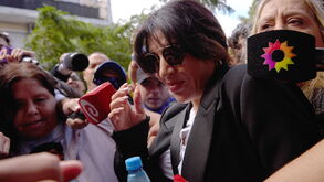 Gianinna à chegada ao tribunal, em San Isidro