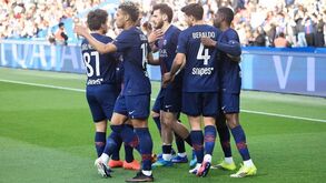 Os jogadores do PSG a celebrar 