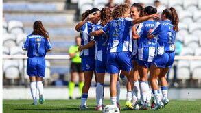 Jogadoras do FC Porto a celebrar 