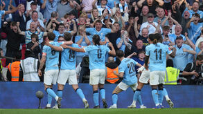 Jogadores do Manchester City a celebrar 