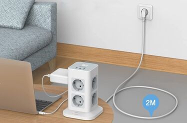 Torre Tessan Power Strip: solução de conectividade com cabo de dois metros