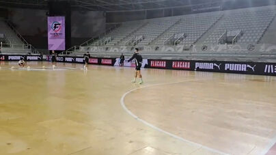 As imagens do treino do Sporting antes da meia-final da Taça de Portugal de futsal