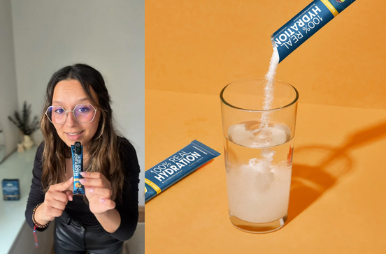Hidratação 100% real, com eletrólitos e prebióticos, sem adição de açúcares