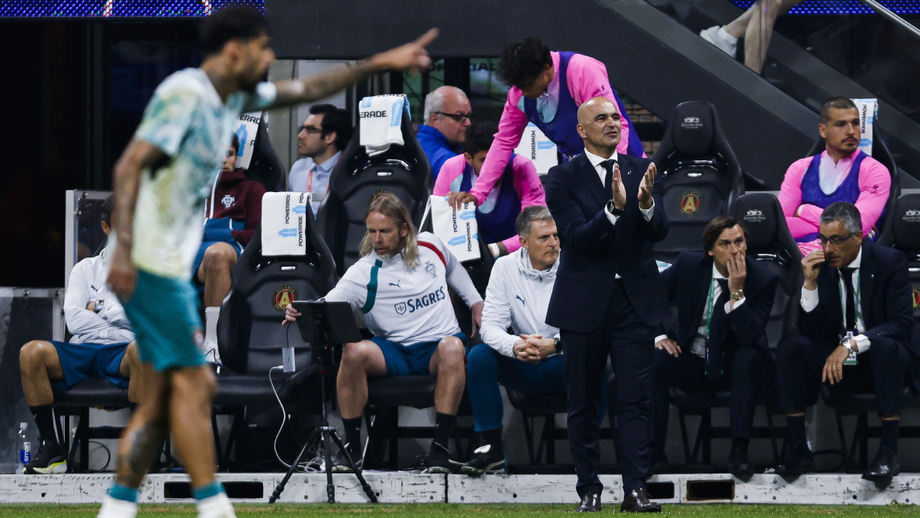 Roberto Martínez durante o particular entre Portugal e EUA