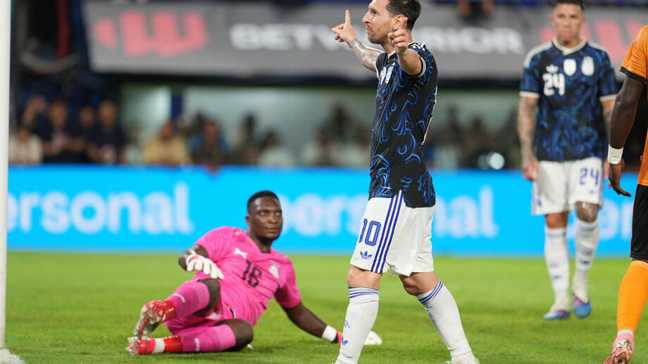 Messi marcou frente à Mauritânia