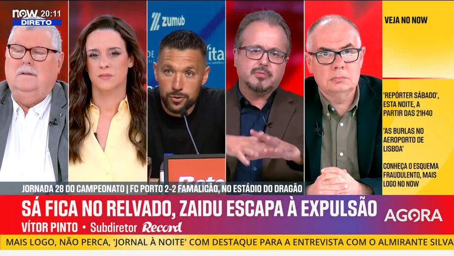 Revelações de Vítor Pinto, subdiretor de Record, no programa 'Record na Hora' no Now