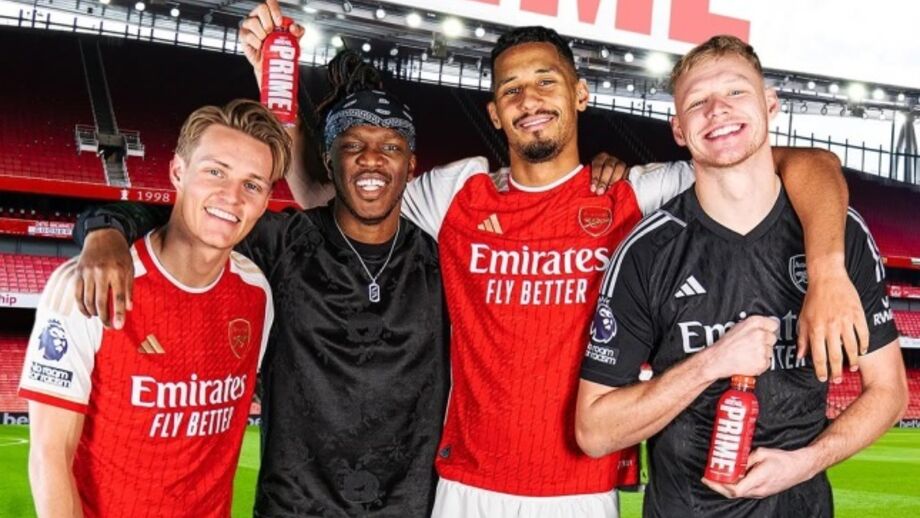 KSI junta-se a jogadores do Arsenal para promover bebida Prime