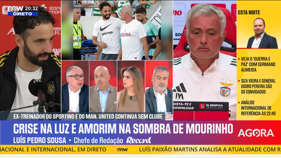 Análise de Sérgio Krithinas, Luís Pedro Sousa e Pedro Sousa no programa 'Record na Hora' no Now