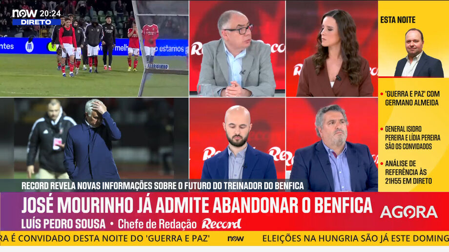 Análise de Bernardo Ribeiro, Luís Pedro Sousa e Rafael Soares no programa 'Record na Hora' no Now