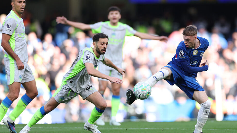 Bernardo Silva em ação frente ao Chelsea