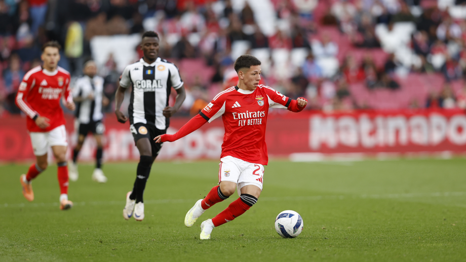 Prestianni durante o Benfica-Nacional