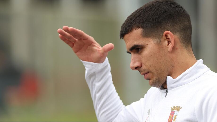 Víctor Gómez no treino desta quarta-feira