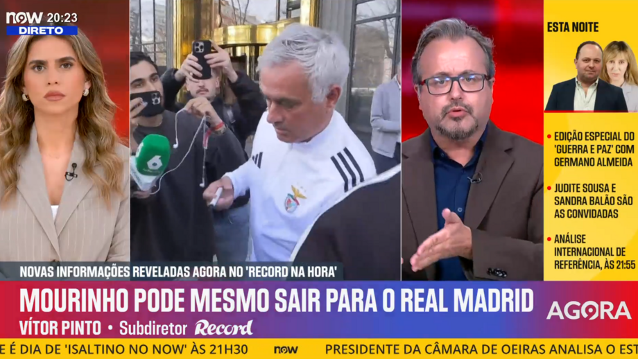 Subdiretor de Record questiona o silêncio do Benfica após Mourinho mostrar intenção de renovar
