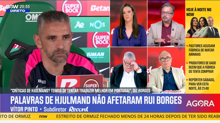 Análise de Vítor Pinto, Luís Pedro Sousa e José Manuel Freitas no programa 'Record na Hora' no Now