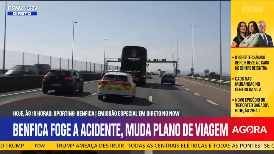 Acidente na Ponte 25 de Abril obriga a reajuste na deslocação do Benfica para o palco do dérbi