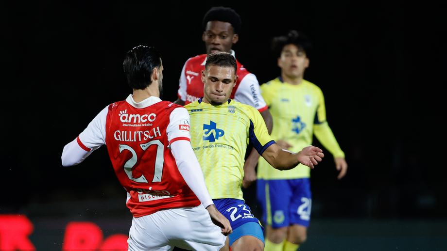 Dylan Nandín, avançado do Arouca, durante o jogo contra o Sp. Braga