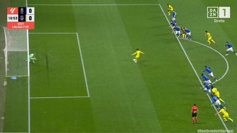 Polémica no Oviedo-Villarreal: árbitro manda repetir penálti falhado após invasão de área