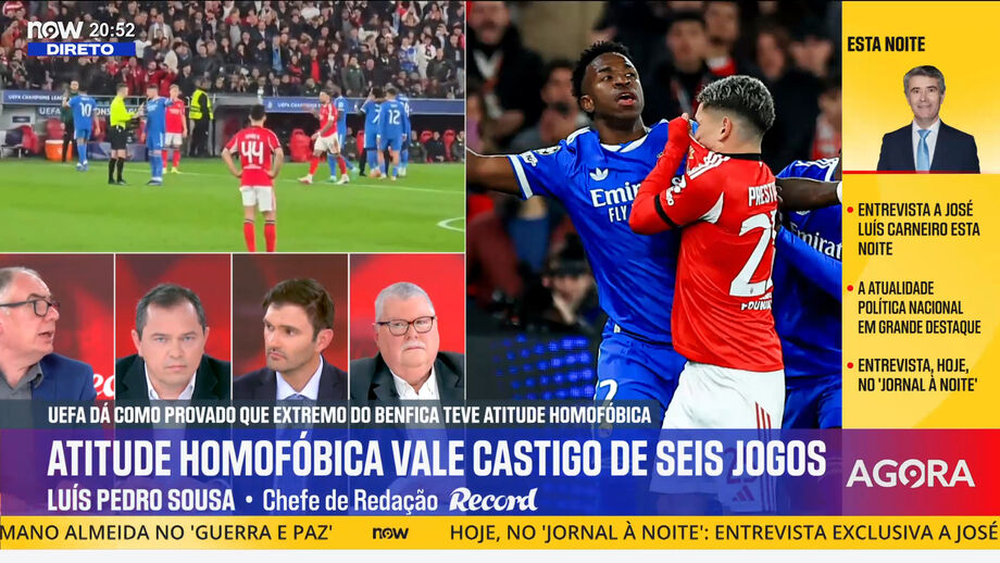 Luís Pedro Sousa, chefe de redação de Record, em declarações no programa 'Record na Hora' no Now