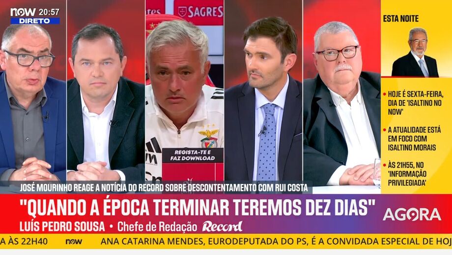 Luís Pedro Sousa, Vítor Almeida Gonçalves e José Manuel Freitas no programa 'Record na Hora' no Now