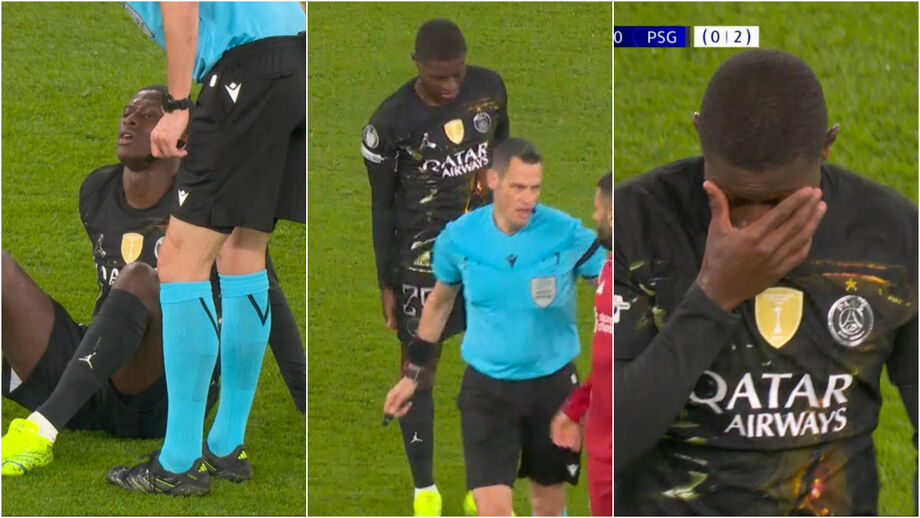 Preocupação para a Seleção Nacional: Nuno Mendes senta-se no relvado e sai lesionado do Liverpool-PSG