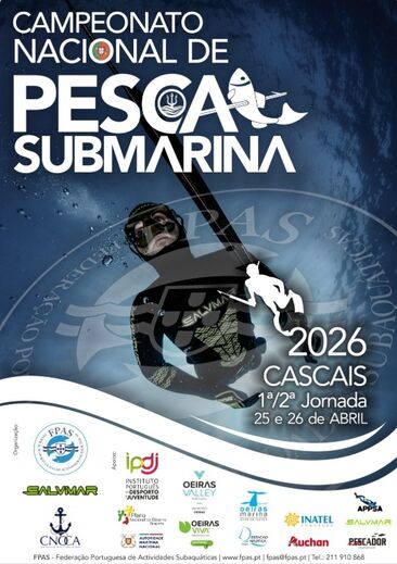 Campeonato Nacional de Pesca Submarina em Cascais, nos dias 25 e 26 de abril
