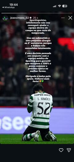 A mensagem de João Simõezs