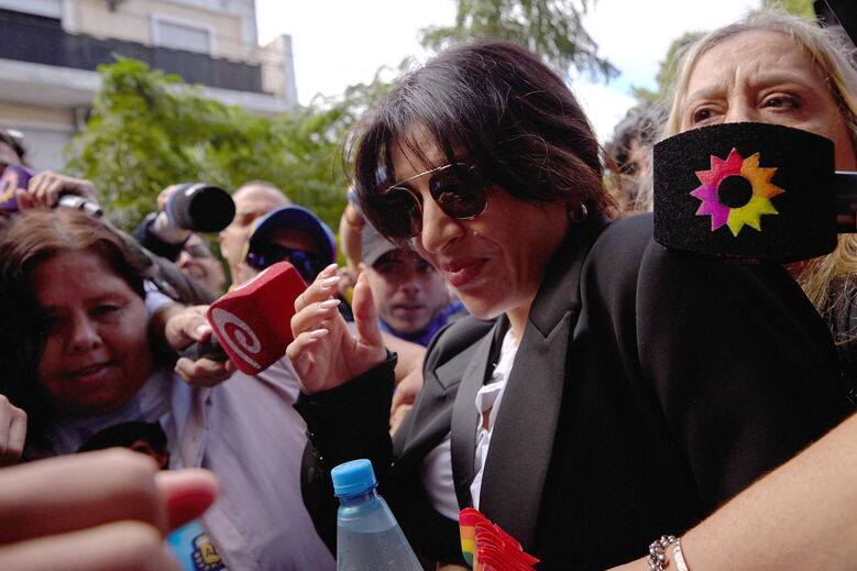 Gianinna à chegada ao tribunal, em San Isidro