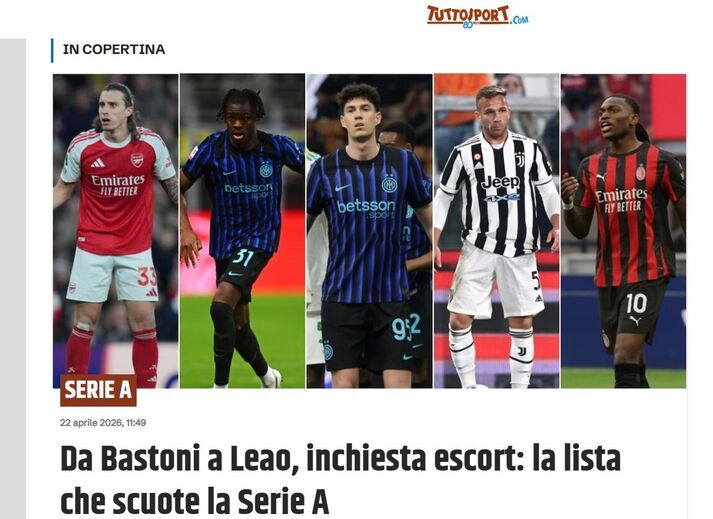 Escândalo da prostituição: imprensa italiana avança mais de 60 nomes e inclui Rafael Leão e Nuno Tavares