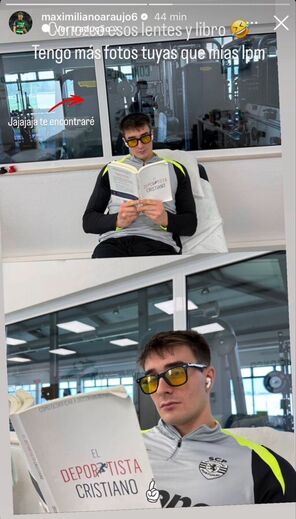 Fresneda lê livro sobre Cristiano Ronaldo