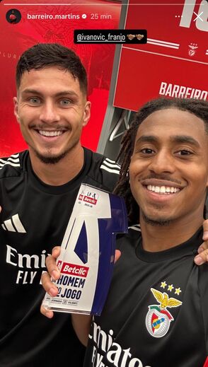 Leandro Barreiro 'partilhou' prémio de MVP com Ivanovic após o Benfica-Moreirense