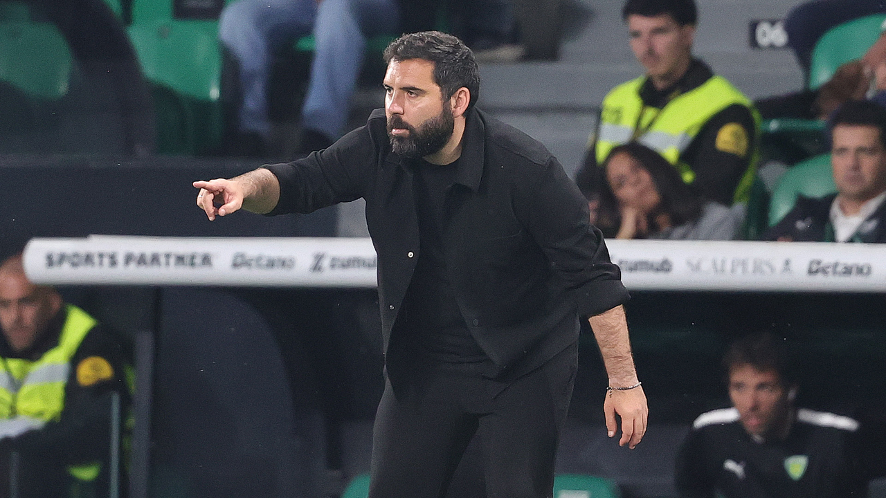 Gonçalo Feio, treinador do Tondela, durante o jogo com o Sporting