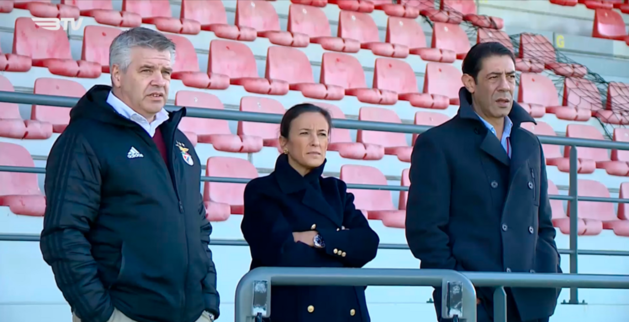 Dirigentes do Benfica assistem a jogo nas bancadas