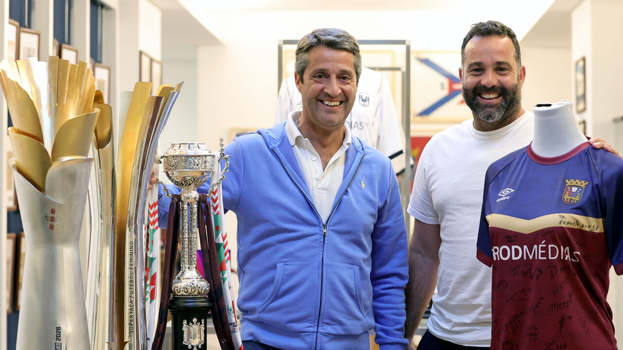 Treinador Gonçalo Nunes e o diretor desportivo Ricardo Fonseca