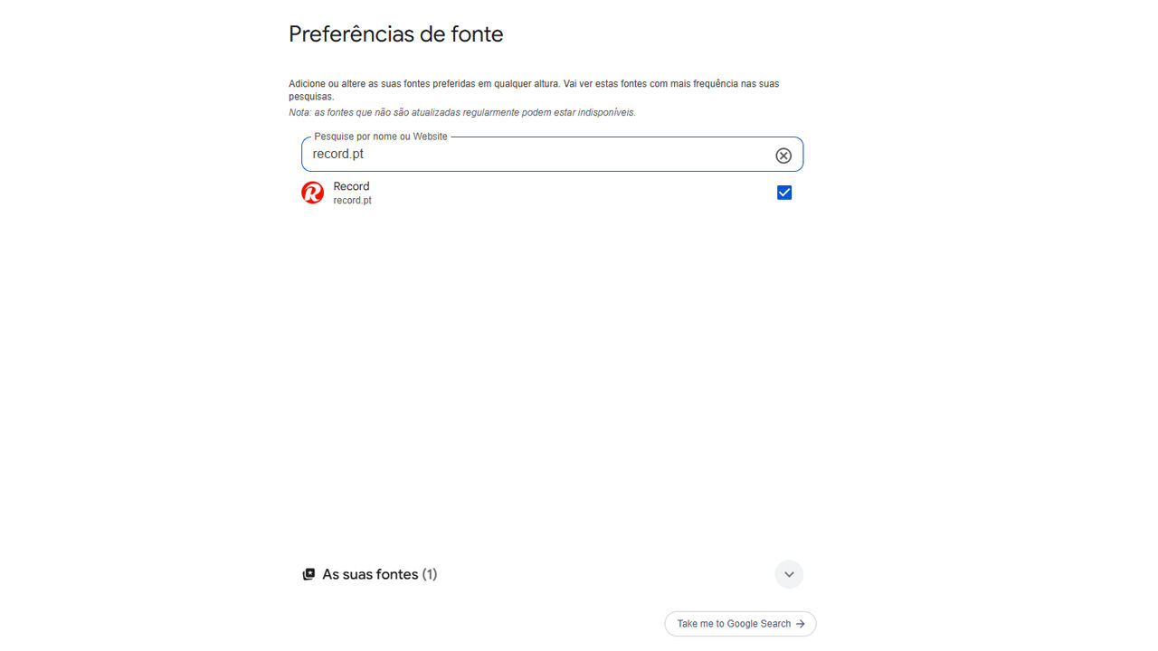 Pesquise por Record, ative a checkbox e o processo está concluído
