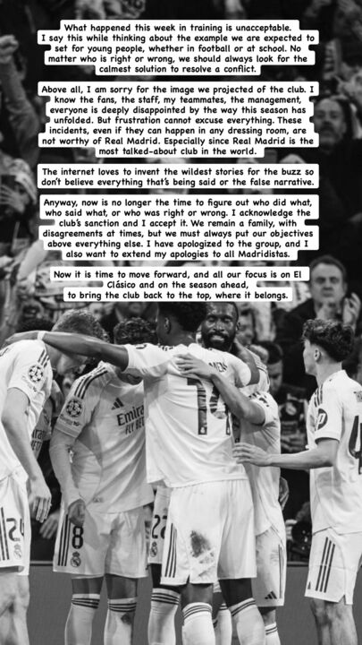 O story publicado por Tchouámeni no Instagram