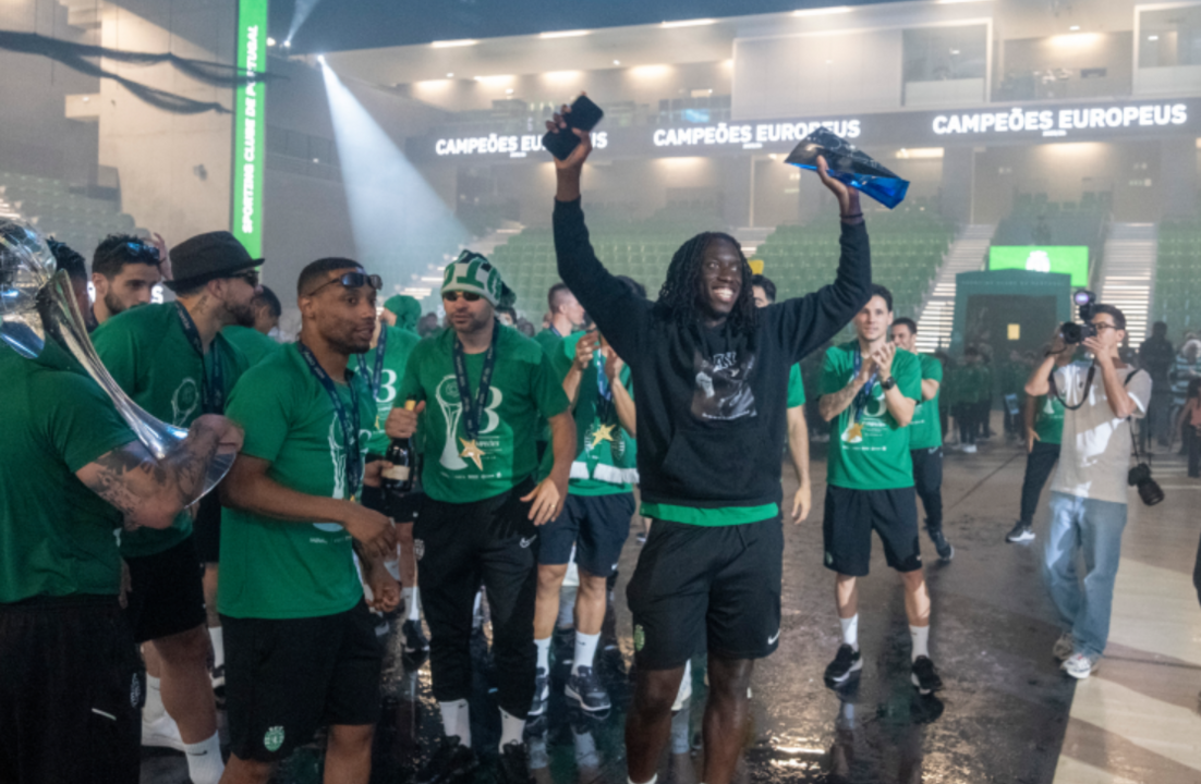 Celebração do Sporting CP após vencer o título de campeão europeu